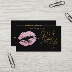 Carte De Visite Lèvres à preuve Kiss - Parties scintillant rose et