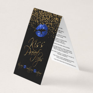 Carte De Visite Lèvres Bleues Bleues Lumineuses et Instructions de