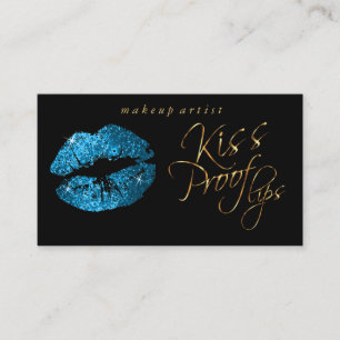 Carte De Visite Lèvres d'épreuve Kiss - Parties scintillant Turquo