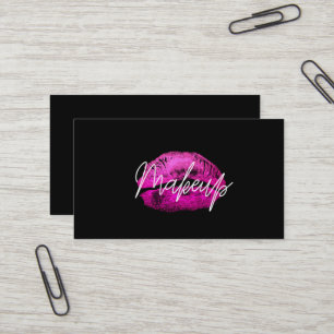 Carte De Visite Lèvres roses baiser Maquillage Beauté Glam Chic No