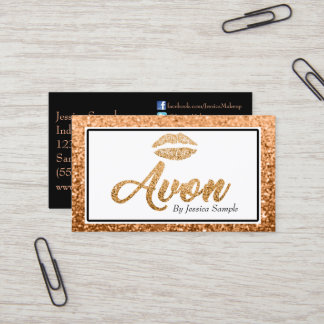 Carte De Visite Lèvres roses de beauté d'or d'Avon