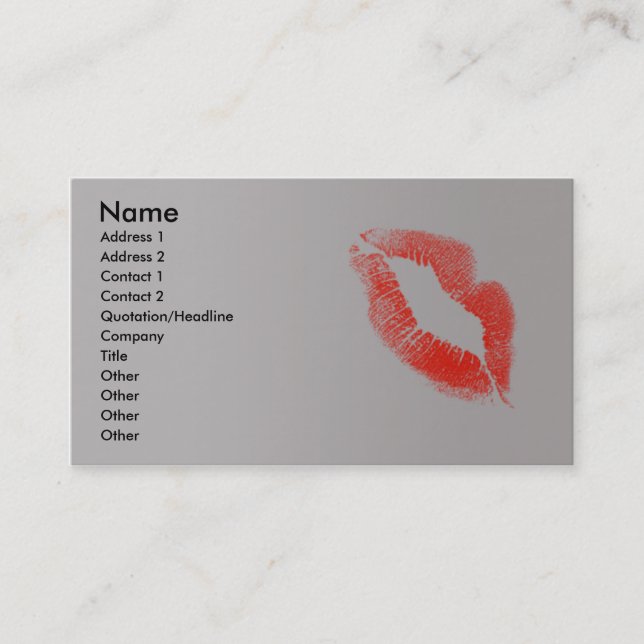 Carte De Visite Lèvres rouges (Devant)