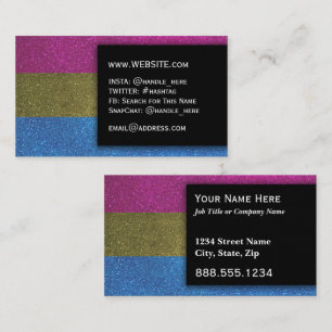 Carte De Visite LGBTQ Pansexual Pride Parties scintillant Maquilla