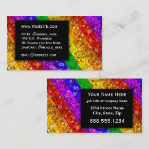 Carte De Visite LGBTQ Pride Parties scintillant Rainbow Make Up Ar