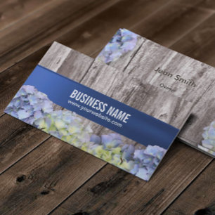 Carte De Visite L'hortensia bleu élégant fleurit l'arrière - pl