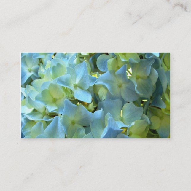 Carte De Visite L'hortensia bleu fleurit la photo florale de fleur (Devant)