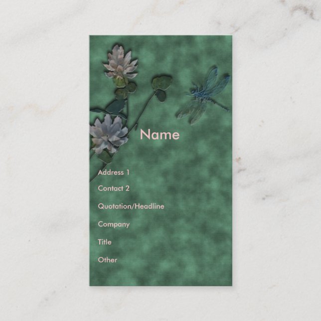 Carte De Visite Libellule (Devant)