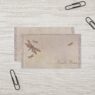 Carte De Visite Libellules violettes et dorées Libellule Glamour P