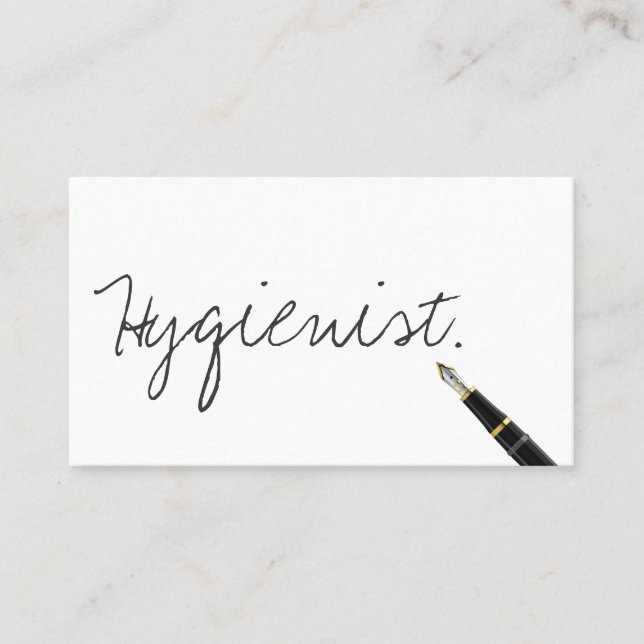 Carte de visite libre d'hygiéniste de manuscrit (Devant)