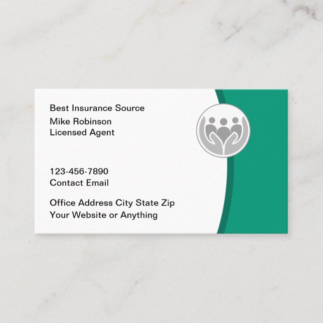 Carte De Visite Licensed Insurance Agent Modern Business Cards (Devant)