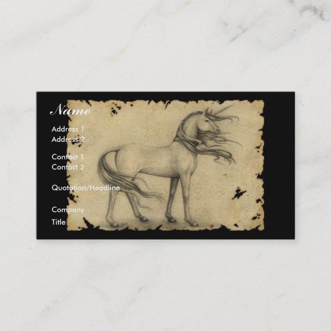 Carte De Visite Licorne (Devant)