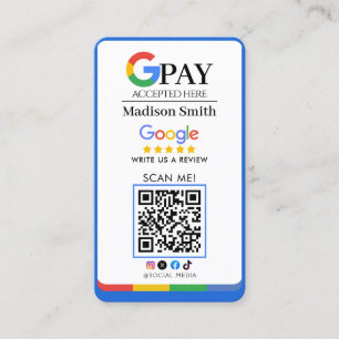 Carte De Visite Lien de code QR Google Review