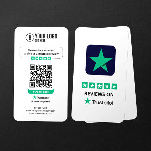 Carte De Visite Lien d'examen des entreprises Trustpilot Revues QR