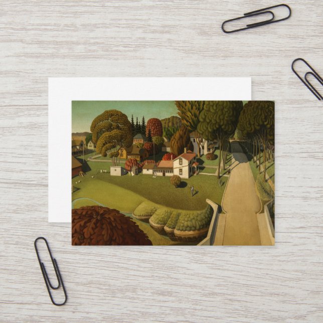 Carte De Visite Lieu de naissance d'Herbert Hoover par Grant Wood (Devant/Arrière en situation)