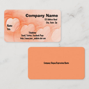 Carte De Visite Ligne Abstraite Coeur Orange Silky