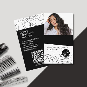 Carte De Visite Ligne Abstraite minimaliste moderne simple noir bl