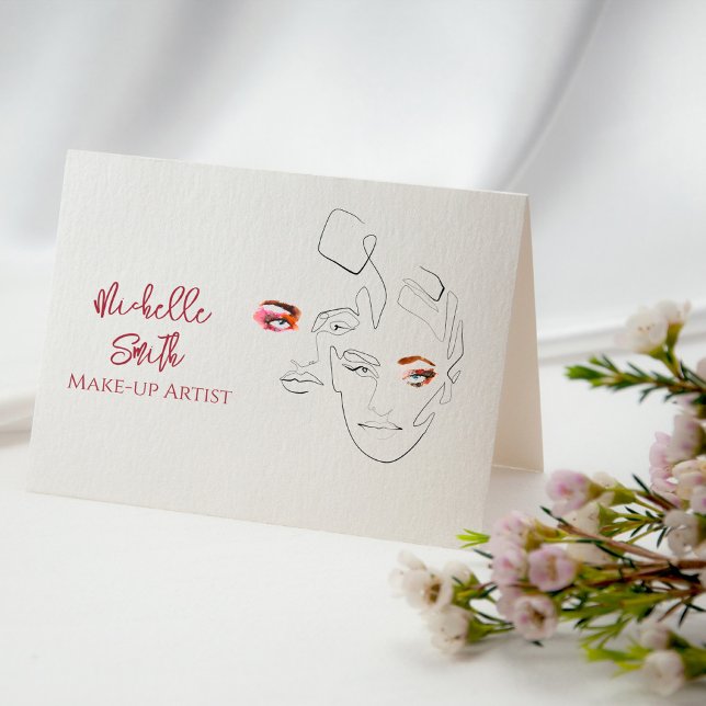 Carte De Visite Ligne art Mode maquillage, maquillage marque artis (Créateur téléchargé)