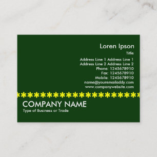 Carte De Visite Ligne Asterisk Jaune - Vert foncé