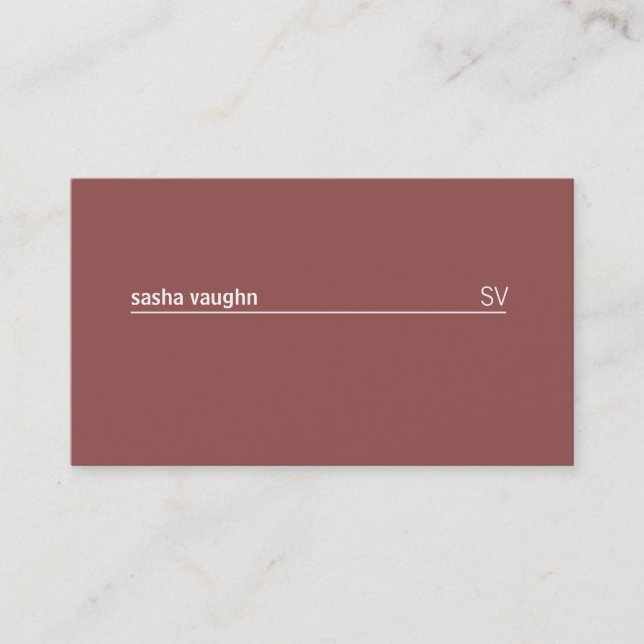 Carte De Visite Ligne blanche simple (rouge argile) (Devant)