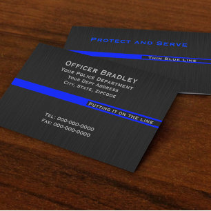 Carte De Visite Ligne Bleue fine Soutien de la police LEO