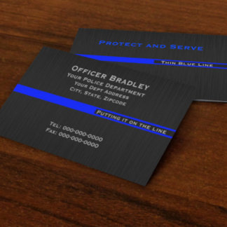 Carte De Visite Ligne Bleue fine Soutien de la police LEO