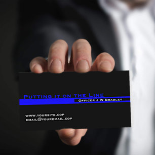 Carte De Visite Ligne Bleue Mince Le mettre sur la ligne Police