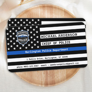 Carte De Visite Ligne Bleue Mince Police Logo Personnalisé Police