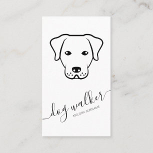 Carte De Visite Ligne Chien Noir Et Blanc Art Marcheur Chien Moder