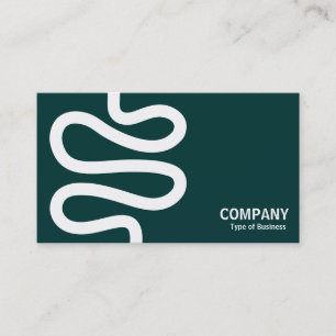 Carte De Visite Ligne courbe - Blanc sur Vert foncé