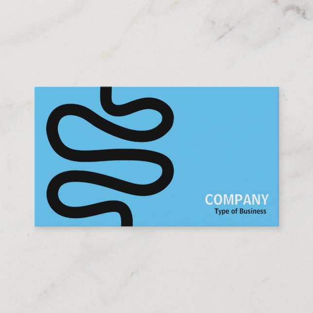 Carte De Visite Ligne courbe - Noir sur Sky Blue (Devant)