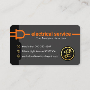 Carte De Visite Ligne d'alimentation de prise électrique