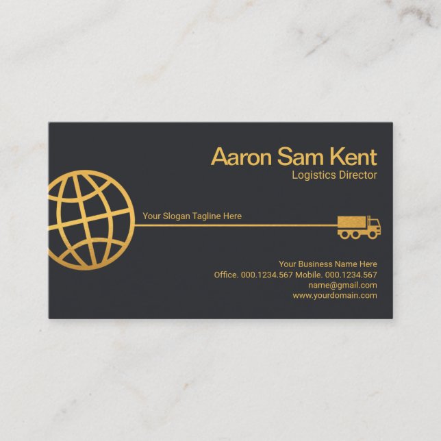 Carte De Visite Ligne d'approvisionnement en camions Golden Globe  (Devant)