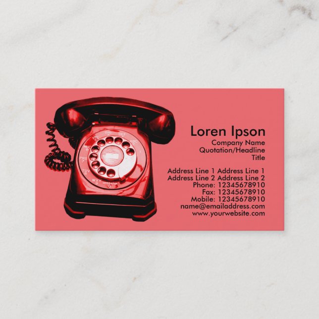 Carte De Visite Ligne d'assistance téléphonique - Rouge (Devant)
