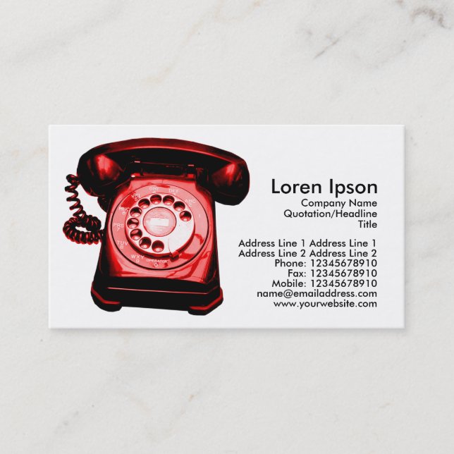 Carte De Visite Ligne d'assistance téléphonique - Rouge (Devant)