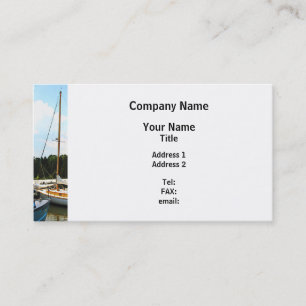 Carte De Visite Ligne de bateaux à quai, port maritime de Tuckert