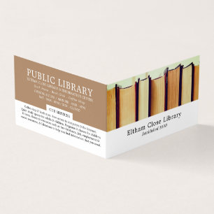 Carte De Visite Ligne de vieux livres, Bibliothèque, Bibliothécair