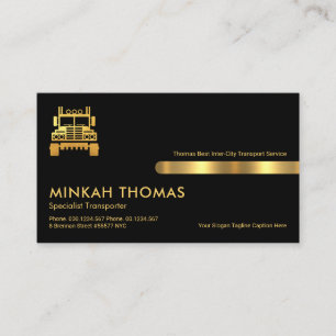 Carte De Visite Ligne d'or noir Retro Transport