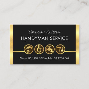 Carte De Visite Ligne d'outils pour main d'or