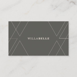Carte De Visite Ligne géométrique minimale moderne gris de motif