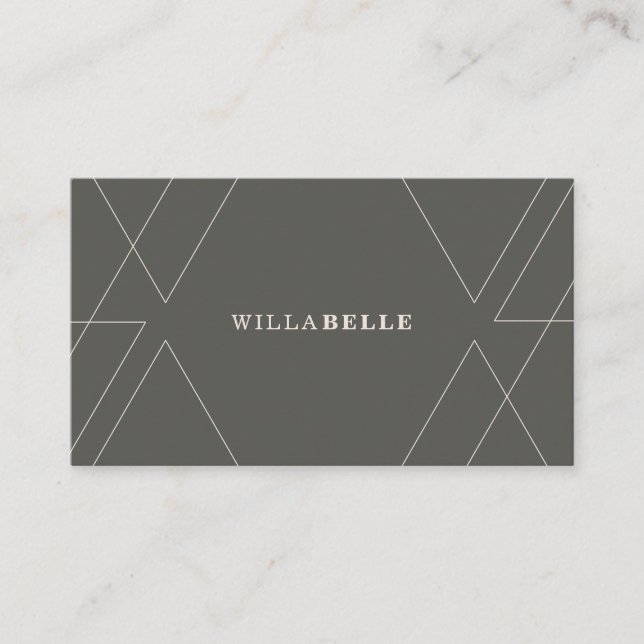 Carte De Visite Ligne géométrique minimaliste moderne Gris Motif (Devant)