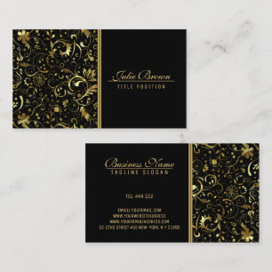 Carte De Visite Ligne Or Et Damas