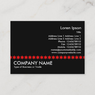 Carte De Visite Ligne rouge Asterisk - Noir