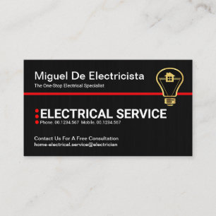 Carte De Visite Ligne rouge simple Noir Grunge simple Électrique