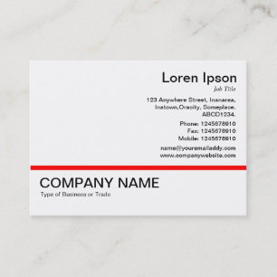 Carte De Visite Ligne rouge v2 - Noir sur blanc