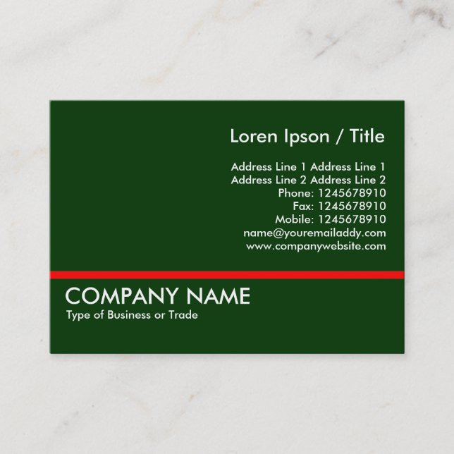 Carte De Visite Ligne rouge - Vert foncé (Devant)