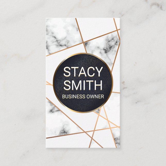 Carte De Visite Lignes Abstraites | Marbre (Devant)