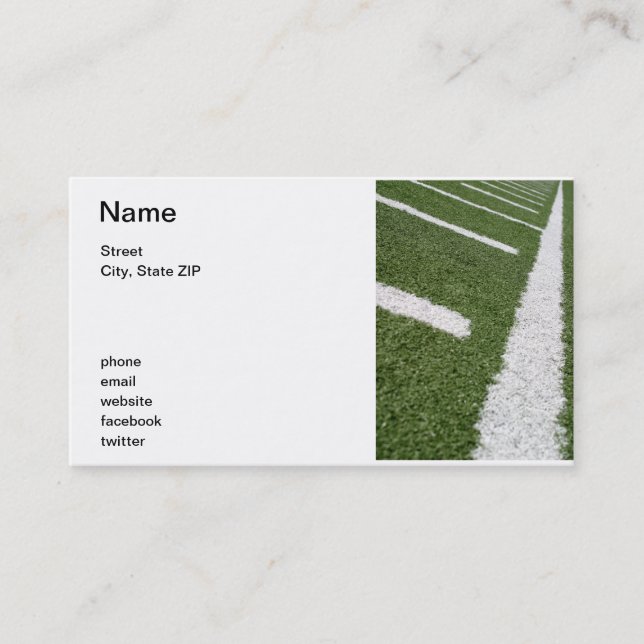 Carte De Visite Lignes blanches du football (Devant)