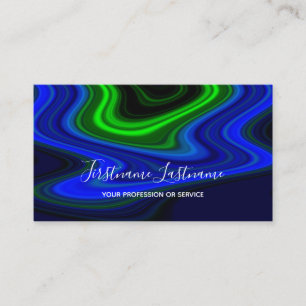 Carte De Visite Lignes bleues lumineuses abstraites lignes vertes 