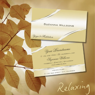 Carte De Visite Lignes De Décor Courbées De Luxe Beige Crème