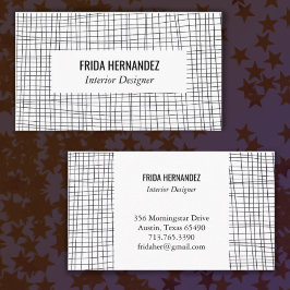 Carte De Visite Lignes de grille minimalistes tracées à la main Ch